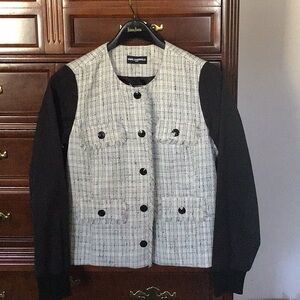 Black and Gray Karl Lagerfeld Women's Jacket